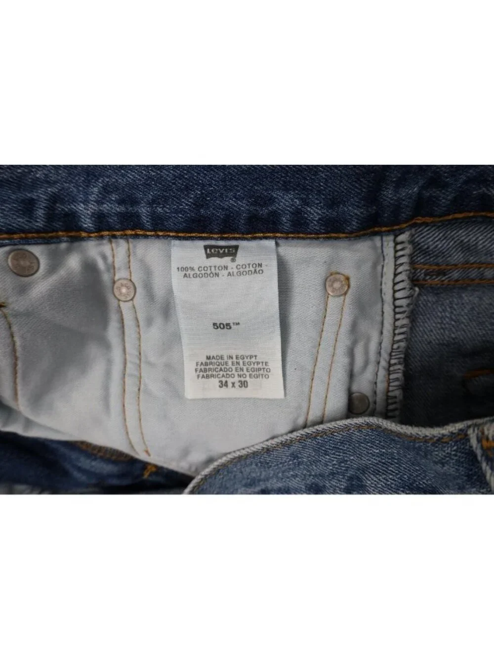 Vintage Y2K Levis 505 Mens 34x30 Faded Regular Straight Leg Denim Jeans Blue